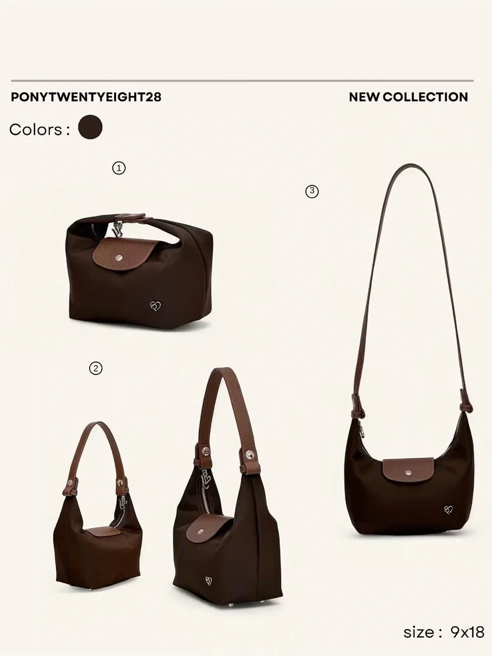 Pony Twentyeight Olive Green and Brown MOYA Women's Shoulder Bag